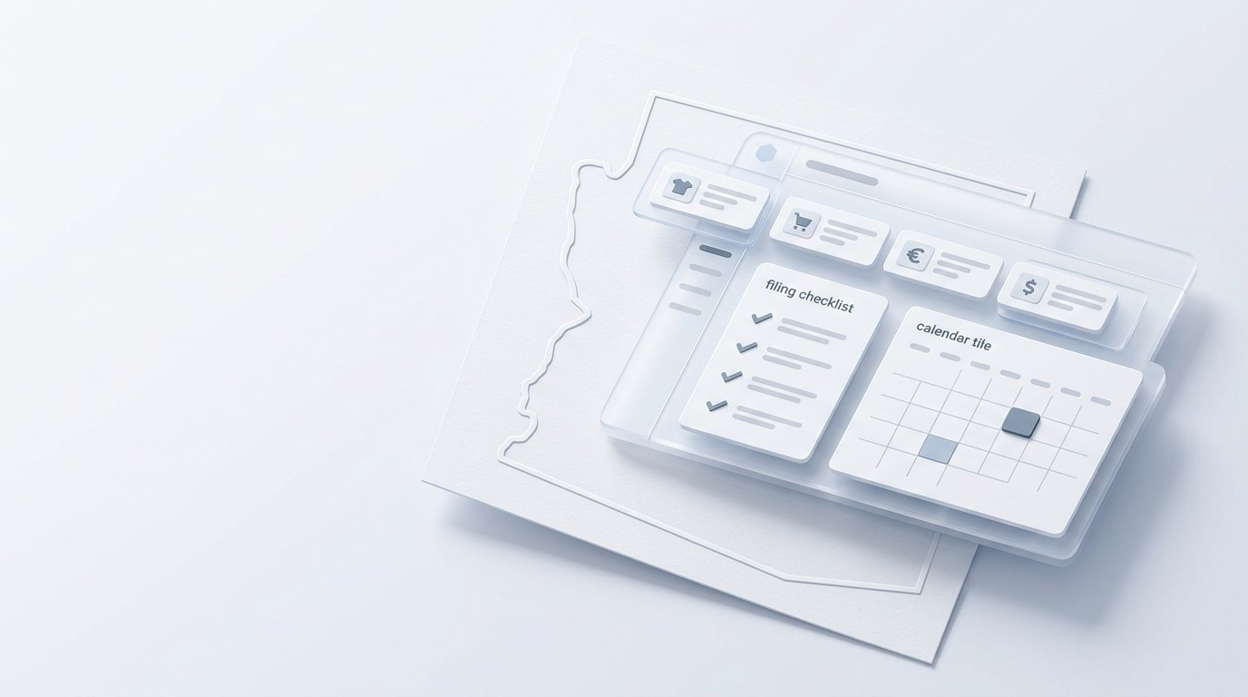 Abstract ecommerce transaction privilege tax filing dashboard for Arizona merchants