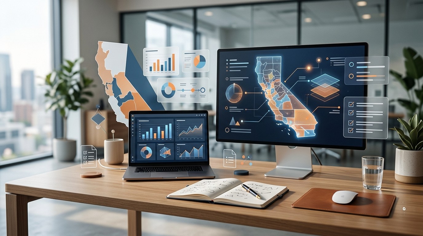 Modern ecommerce sales tax filing dashboard for California merchants